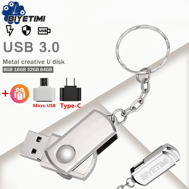 Высокоскоростной usb флеш-накопитель Biyetimi, 128 ГБ, флеш-накопитель usb 3,0, 64 ГБ, 16 ГБ, флеш-карта 32 ГБ, флеш-память для ПК