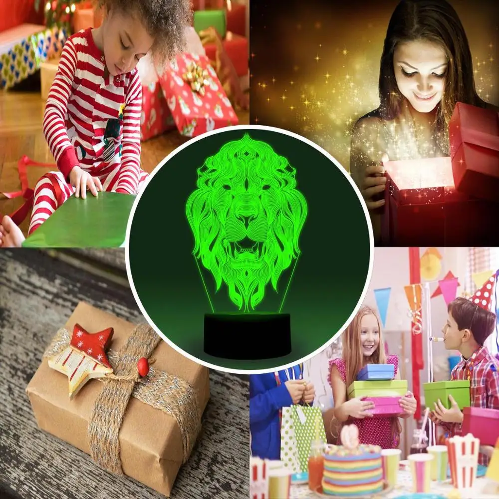 NiteApps 3D WarCraft логотип со львом ночник настольная Иллюзия украшение лампа подарок на день рождения приложение/сенсорное управление
