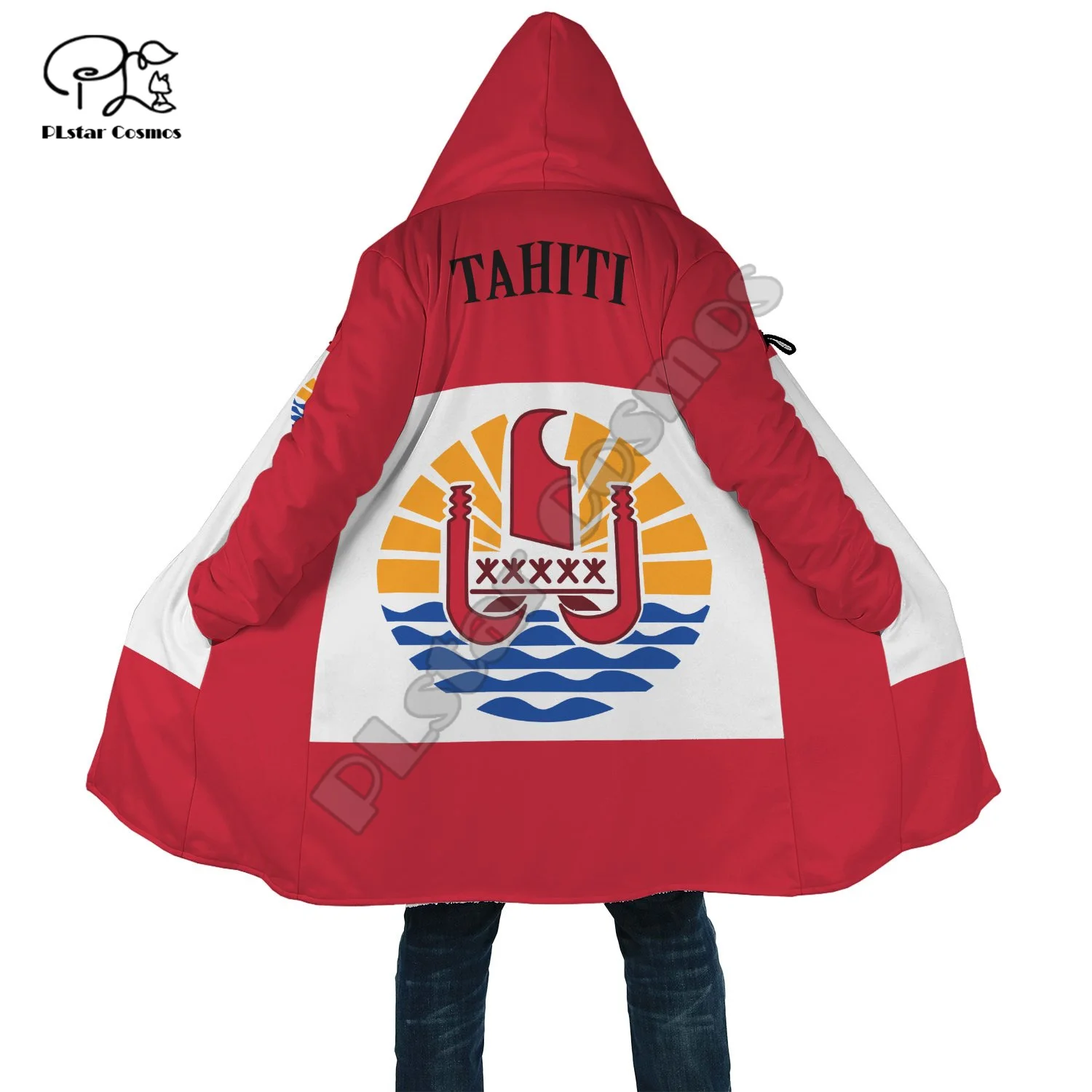 NewFashion Tahiti Narur Tonga Polynesia Tribal Culture Retro Tattoo Men/Women 3DPrint Streetwear Winter Coat Fleece Hood Cloak 1