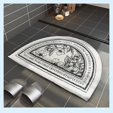 Tapis demi cercle pour salon, Style classique, motif léopard, oiseaux, personnalisé, décor de chambre à coucher, rétro, salle de bains 