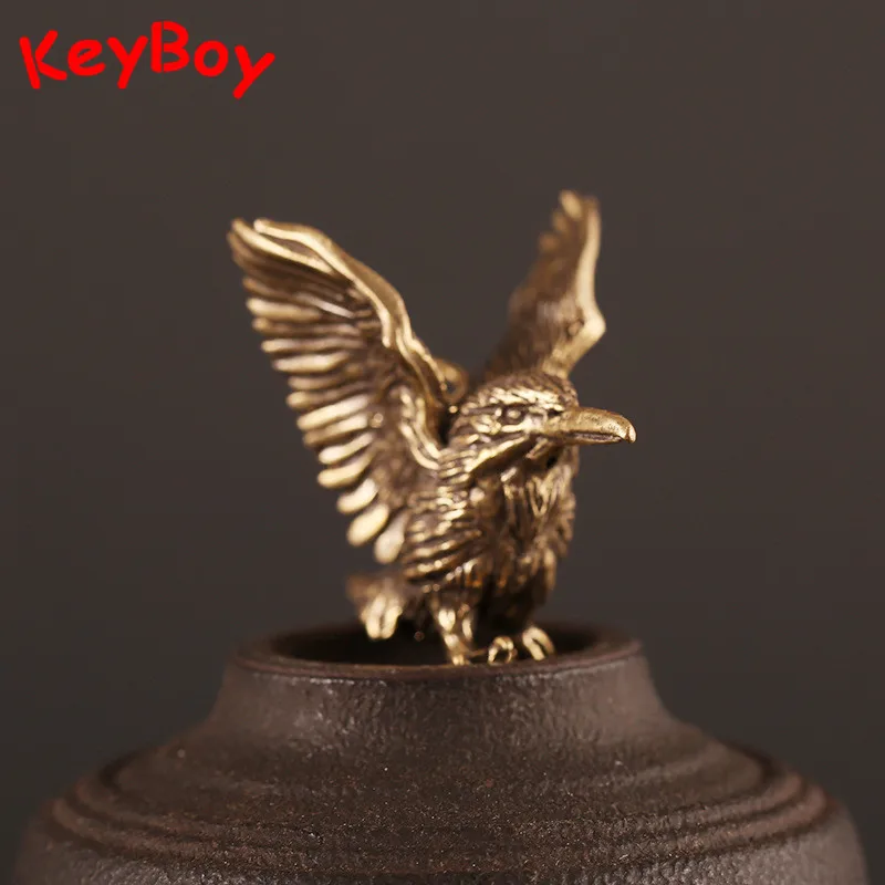 Брелок ручной работы из латуни с подвеской Колибри винтажный медный брелок