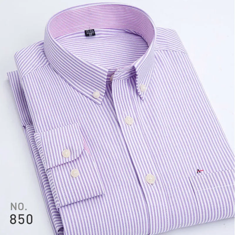 Высокое качество, мужская рубашка Aramy, оксфордская, с длинным рукавом, хлопковая, в полоску, клетчатая рубашка, мужская рубашка - Цвет: 850-(A)(13)