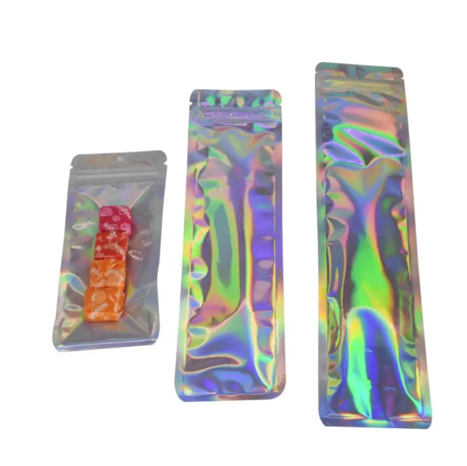 

Голографическая Подарочная сумка Ziplock закрываемые ресницы Упаковка косметическая Кисть для макияжа губная помада пакеты для хранения Поль...
