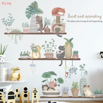 

Flower Pot Plant Wall Sticker Bedroom Living Room TV Sofa Background Decoration Art Decasl Home Removable Self-Adhesive Stickers