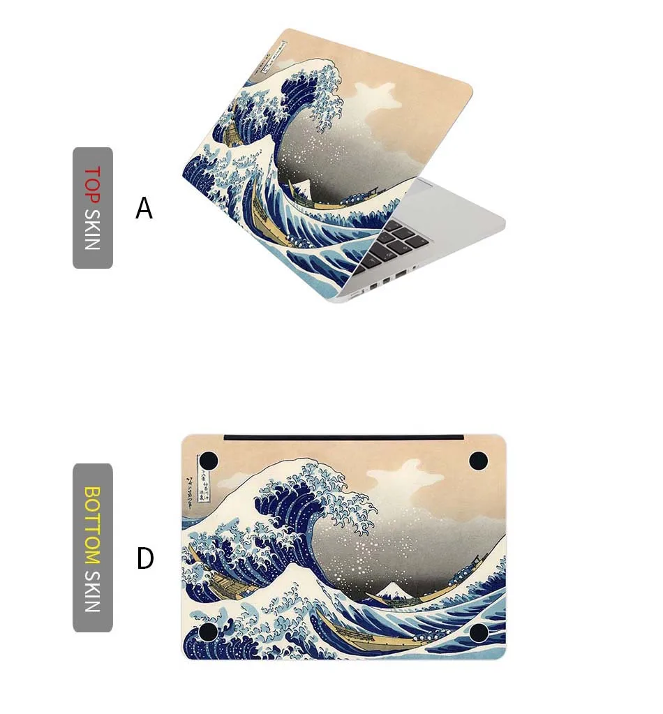 The Great Wave Off Kanagawa живопись Ukiyo e наклейка для ноутбука Macbook Pro Air Retina 12 13 15 дюймов