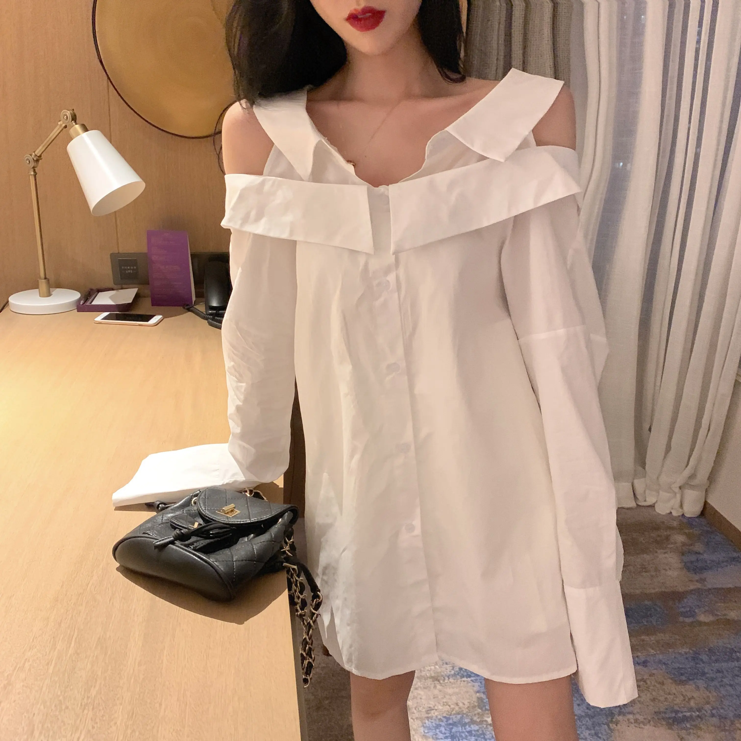 Женские блузки WHITNEY WANG весна 2020 модная уличная одежда Сексуальная Блузка с