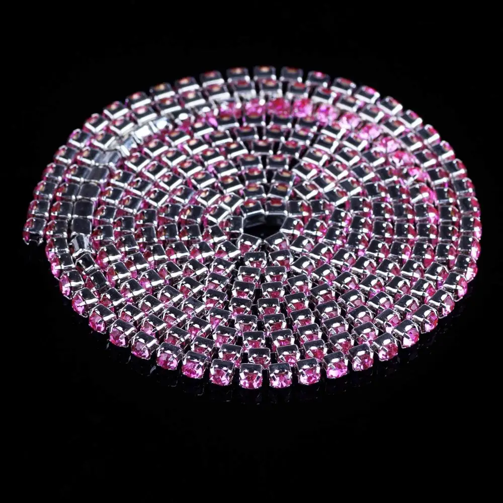 

1 Yards/lot 2mm Transparent Strass Crystal Rhinestone Chain For DIY Craft Artesanato Sewing Clothes Accessories Shining Stone