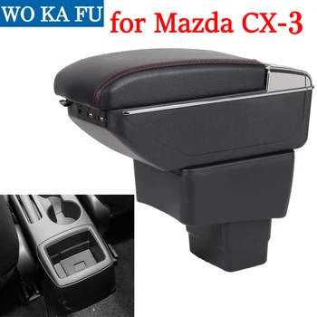 

for Mazda cx-3 armrest box central Store content box with cup holder ashtray Can rise with USB accessory