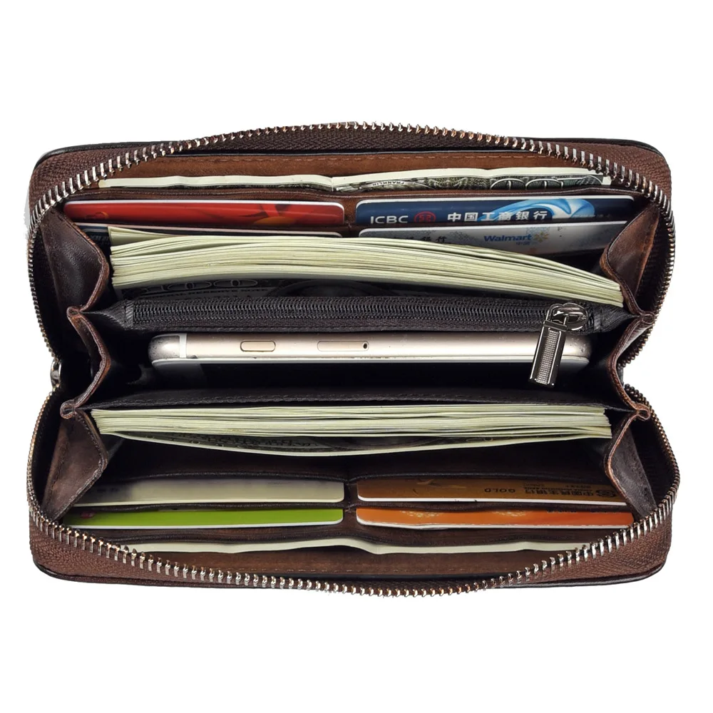 Skup GO LUCK marka kobiety Wristlet portfel kopertówka damska Zipper saszetka na telefon portfele damskie torebka kwiat grawerowane prawdziwej skóry