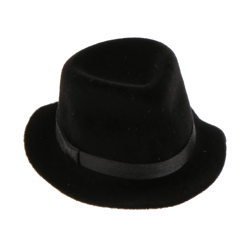 1/6 Scale Action Figure Doll Outfits, Black Top Hat for  ,  12 inch Male Body Model Leather Suit