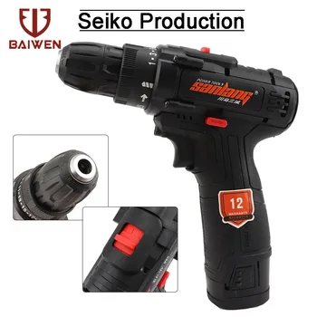 

BAIWEN 18Volt Electric Drill Cordless Screwdriver Lithium Battery Mini Drill Protable Hand Driver Wrench Power Tools