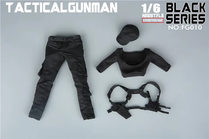 1/6 FG010 женский стрелок тактика крутая одежда костюм модель песочный/черный цвет для 12 ''фигурка - Цвет: B