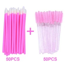 OKAYLASH Einweg Schönheit Werkzeuge Set Lip Gloss Baumwolle Tupfer Aplicators Wimpern Augenbraue Kamm Pinsel Bunte Micro Mascara Zauberstäbe