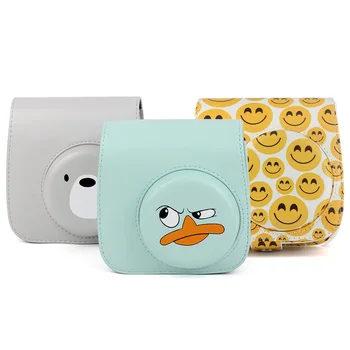

Fujifilm Instax Mini 9 Mini 8 Camera Bag Accessory Cute Angry Duck PU Leather Instant Shoulder Bag Protector Cover Case Pouch