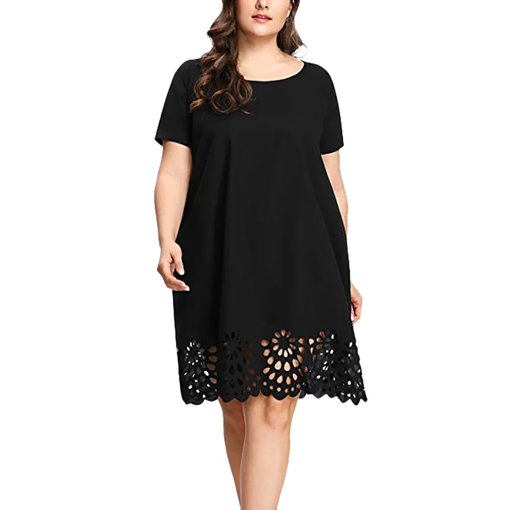 plus size short sleeve midi dress