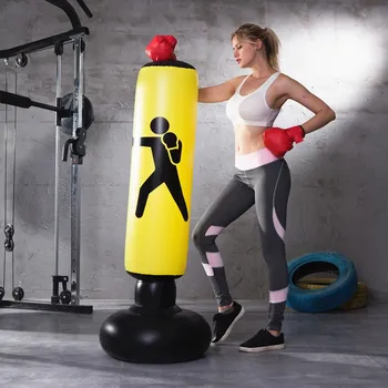 

1.6M Inflatable Boxing Bag PVC Thickening Boxing Pillar Tumbler Fight Column Punching Bag Fitness Tool For Children Adult