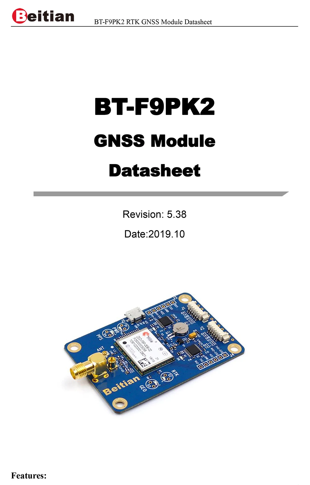 BEITIAN gps EVB w/антенна ГЛОНАСС BEIDOU Высокоточный сантиметровый уровень gps-модуль двухчастотный ZED-F9P модуль RTK BT-F9PK2