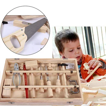 

Simulation Repair Tools Wooden Tool Set Construction Accessories Set Play House Toy Early Educational Woodworking Puzzle Toys