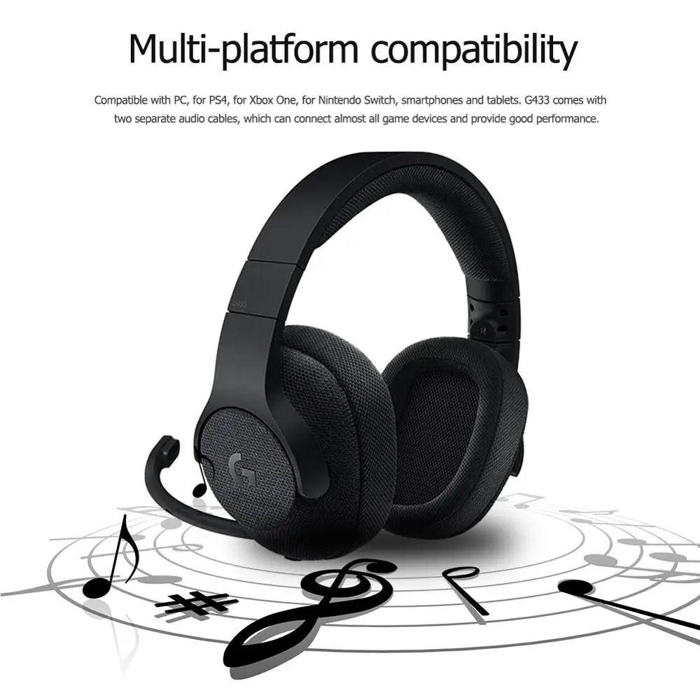 Проводные наушники Logitech G433 X 7 1 игровая гарнитура для ПК PS4 Xbox One Nintendo Switch