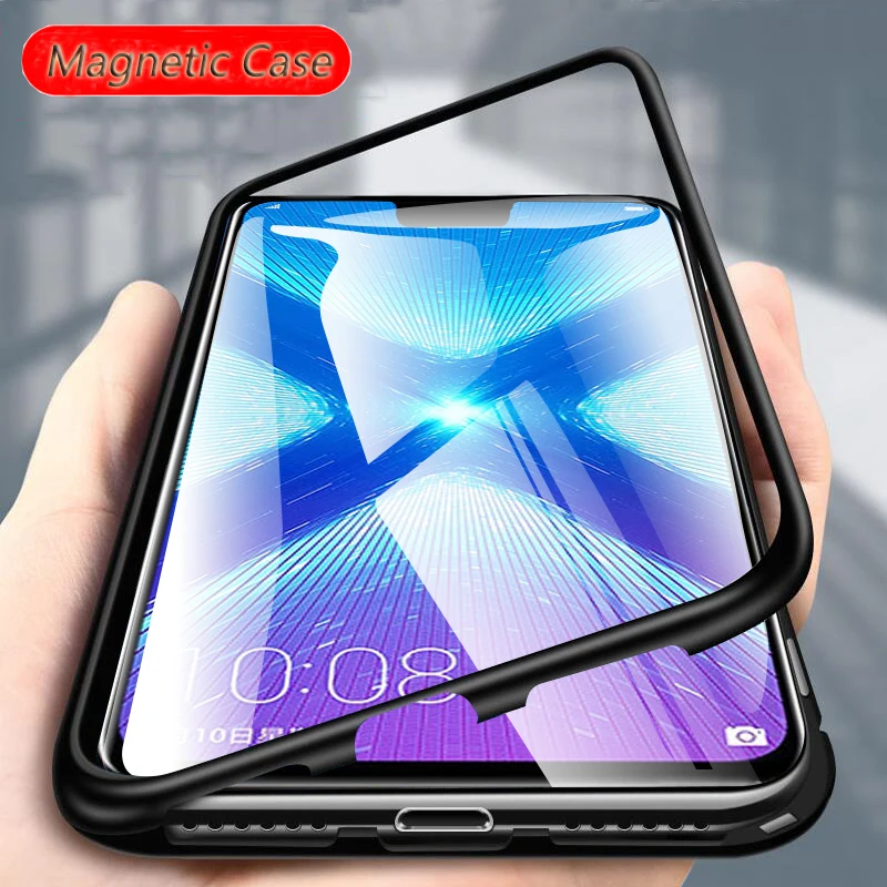 

Magnetic Adsorption Metal Glass Case For Xiaomi Redmi Note 8 7 6 5 K20 Pro 8A 7A Mi 9 Mi 8 SE 9T Pro CC9E A3 lite Poco F1 Cover