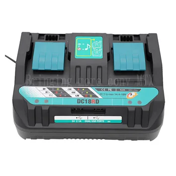 

DC18RD Rapid Charger Replacement Power Tool Li-ion Charger 4A 14.4V 18V for Makita Power Tool Battery DC18RA DC18RC with USB