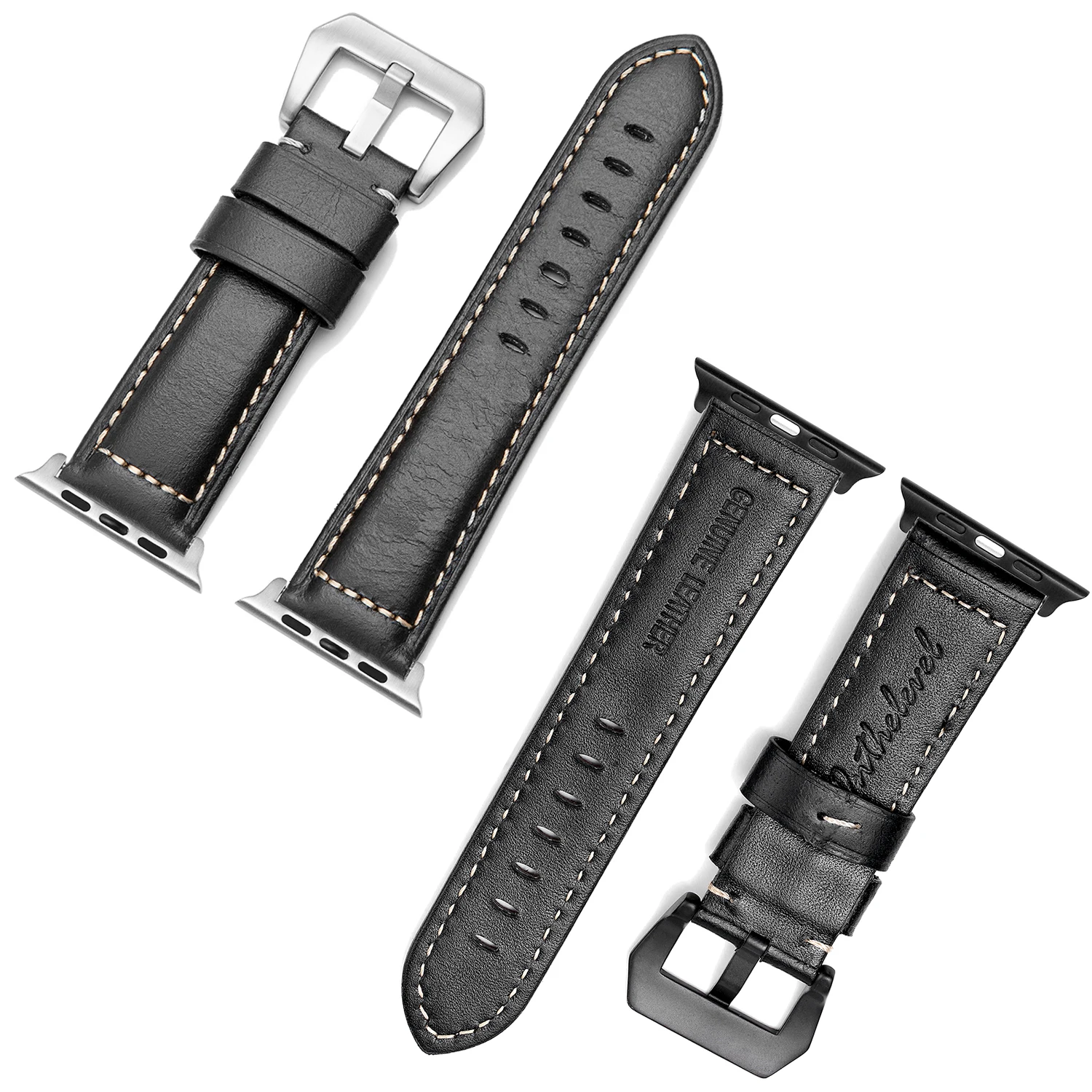 Onthelevel Genuine Leather Strap Watch Band 44mm 40mm & Watch Strap 42mm 38mm For watch Watchband #D