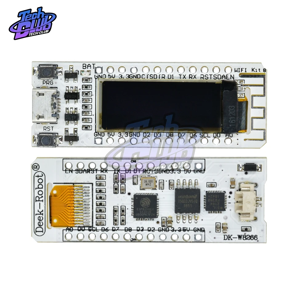 Макетная плата с OLED дисплеем 0 91 дюйма ESP8266 Wifi Kit8 для Arduino NodeMCU 128X32 белый CP2104 умного