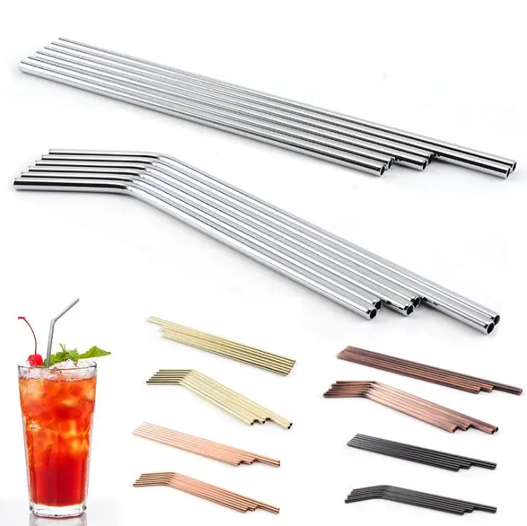 

Stainless Steel Straws Ultra Long 10.5/9.5/8.5 Inch Drinking Metal Straws For Tumblers Rumblers Cold Beverage