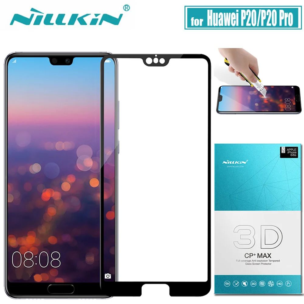 Huawei P20 Pro Защитное стекло для экрана NILLKIN 3D полное покрытие клей защитное закаленное стекло для huawei P20 Pro Nilkin