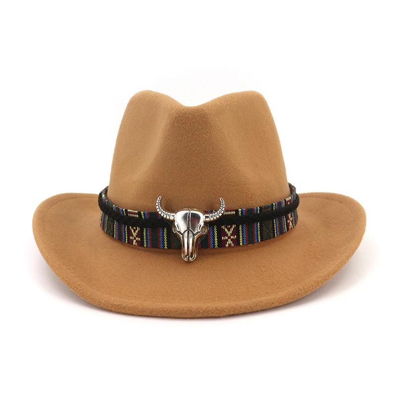 cream fedora hat Women Men Woolen Hollow Western Cowboy Hat With Fashion Belt Gentleman Lady Jazz Cowgirl Toca Sombrero Cap Wide Brim Hat NZ197 mens trilby hats