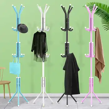 

New Simple Durable Metal Coat Rack Assembled Living Room Hat Clothing Display Stand Multi Hooks Clothes Hangers Home Furniture