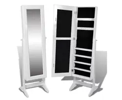 VidaXL ювелирный шкаф запираемый Органайзер с зеркало для макияжа гостиной комод мебель отдельно стоящее запираемое зеркало
