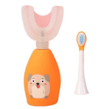 

2IN1 Electric Toothbrush 360 Degrees ligent Automatic Sonic USB Rechargeable U Shaped Children Toothbrush