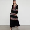 Jastie Retro Floral Embroidered Maxi Dress V-Neck Long Sleeve Spring Autumn Women Clothing 2022 Boho Dresses Female Vestidos ► Photo 2/6