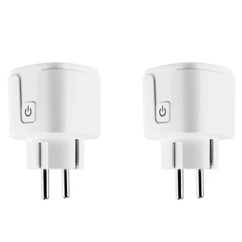 

2Pcs Smart WiFi Plug Adapter 16A Voice Control Power Monitor Socket for Alexa Google Home Tuya-EU PLUG