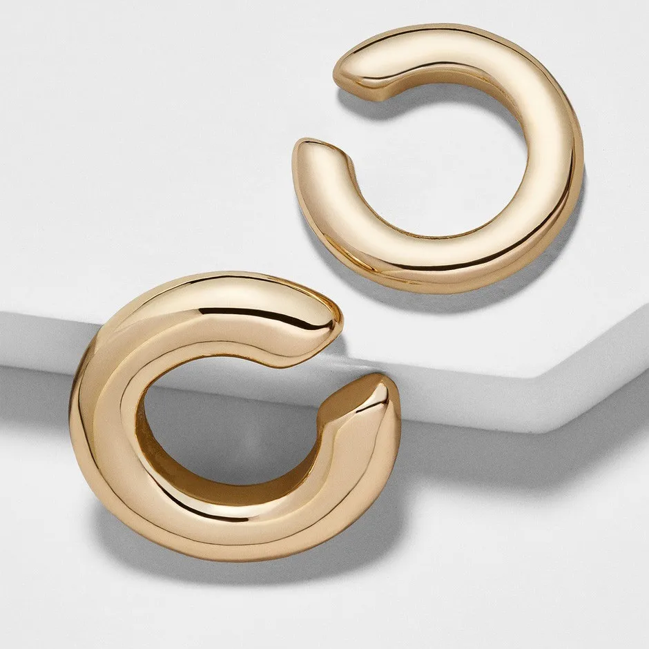 

Clip Earrings Set of Uneven Size Gold Geometric C Shape Earclip Ladies Ear Cuff Fashion Brand Women Jewelry 2019 Earrings