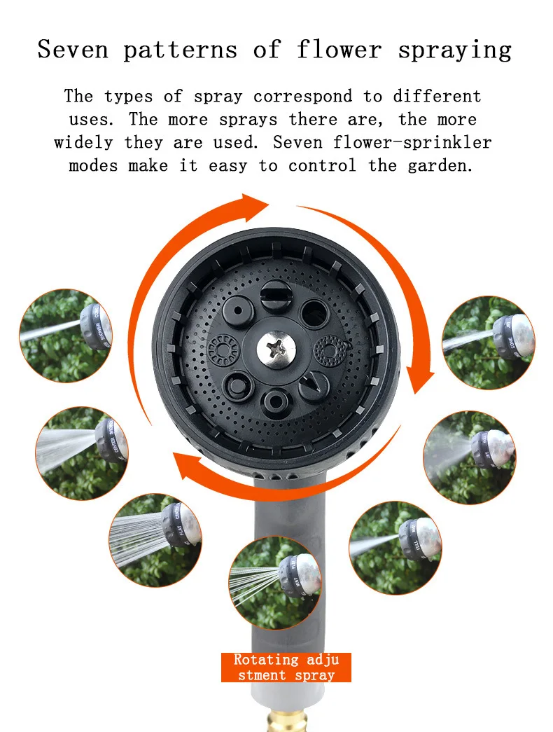 Садовый поворотный поливный шланг труба высокого распылитель под давлением сопло с распылителем для полива с водой катушка для хранения шлангов
