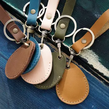 

Leather Access Card Key Chain Key Ring Bus Card Bank Card Coins Card Holder Bag (IC Electronic Access Control Card Cover)