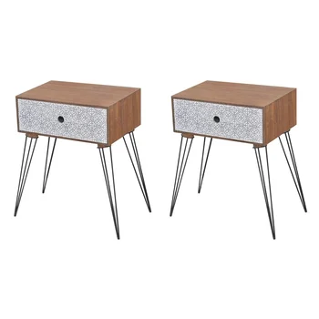 

vidaXL Nightstands with Drawer 2 pcs Brown