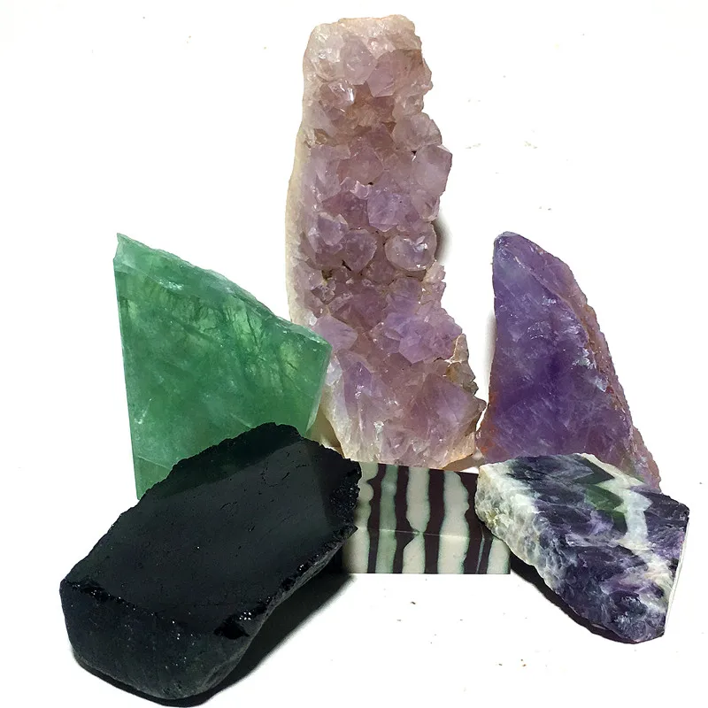 

Natural fluorite+amethyst+jade quartz crystal section decorative crystal crystal chakra ball stones and crystal