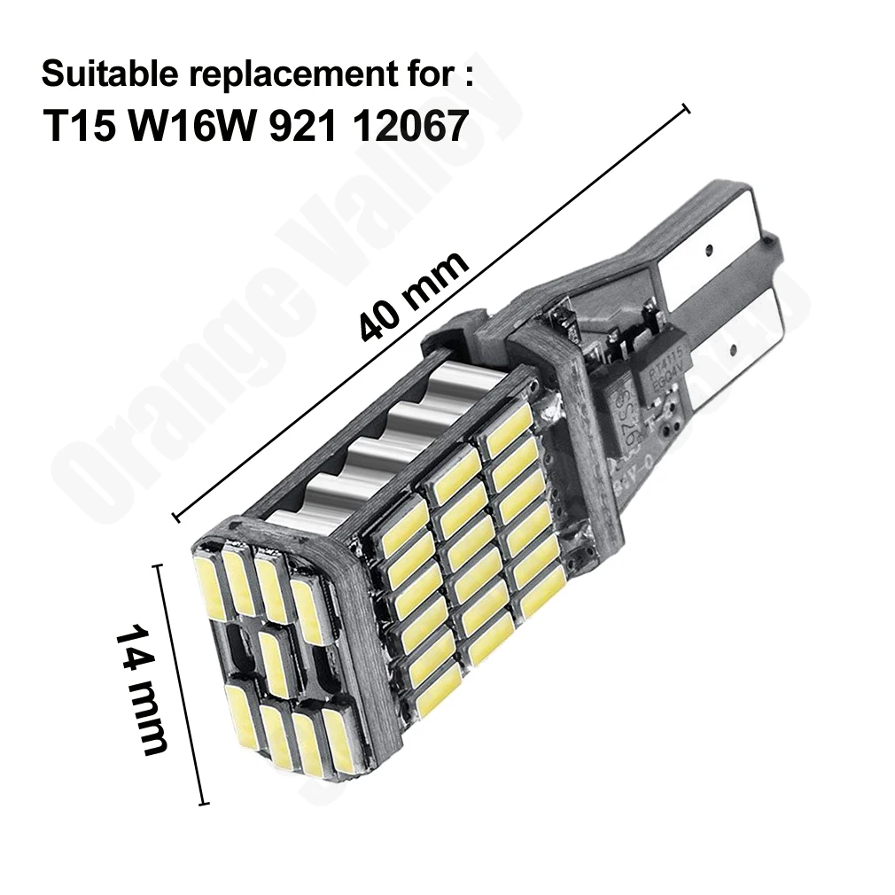 2 шт. Улучшенный светодиодный T15 W16W 45 SMD 4014 Авто Canbus фонарь заднего хода лампы стоп