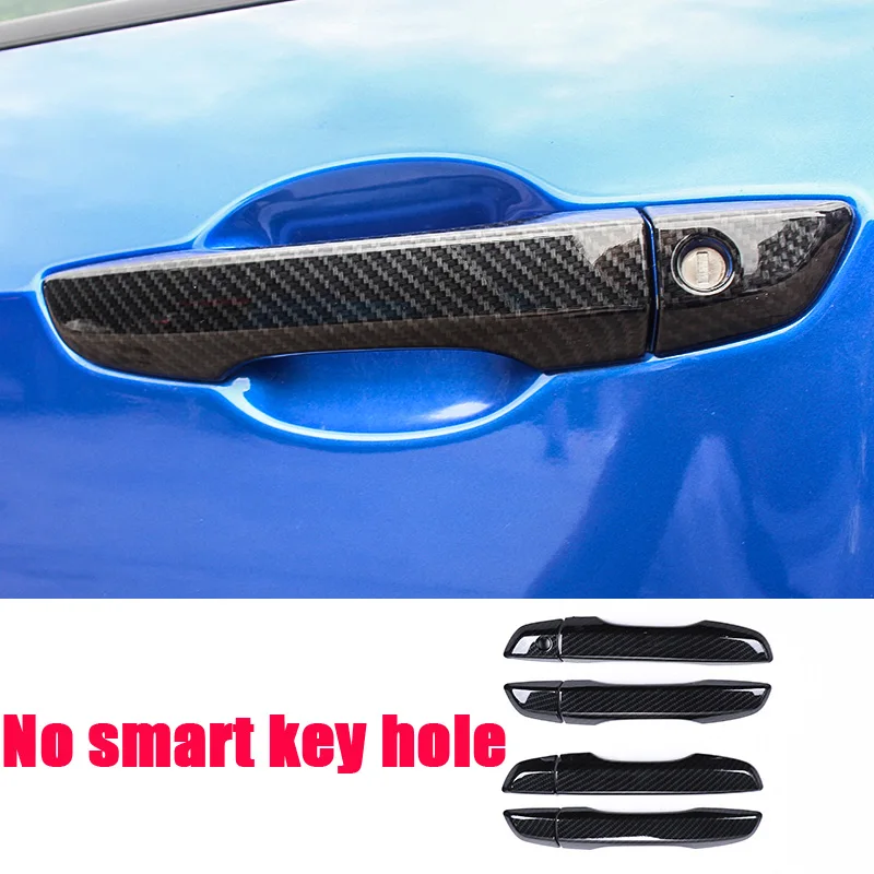 No samrt cover Для Honda Civic 10th седан хэтчбек углеродного волокна автомобиль снаружи дверные ручки чаши Крышка отделка автомобиля стилю C1466 - Цвет: No samrt cover