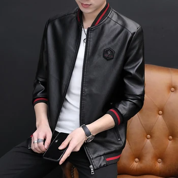 

Men genuine leather jacket kpop teenage boy 2020 new spring and autumn thin slim short male motorcycle cow leather jacket biker