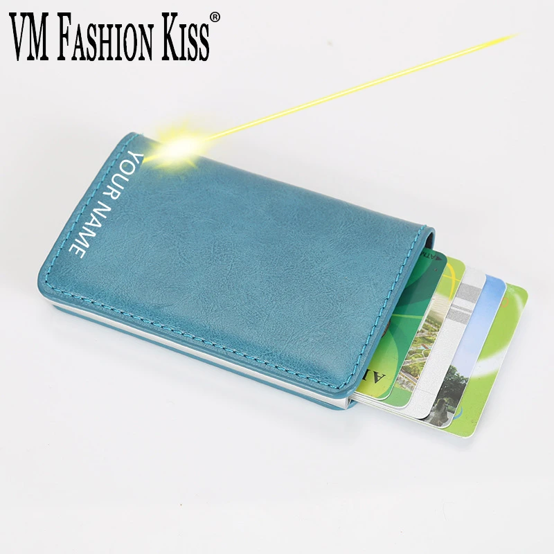 VM Мода поцелуй RFID от кражи Кисточки безопасности один Алюминий box кошелек