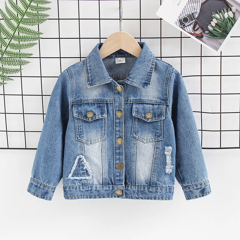 

Worn out Cowboy Jacket Short Tide Boys Coat Children's Jacket for Spring Autumn Kids Clothes Fashion Simple Retro Baby Outwear