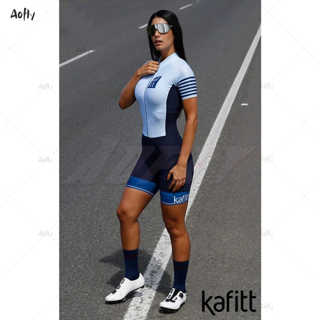 kafitt Light blue Couple cycling skinsuit set Triathlon Set Triathlon Maillot Ropa Ciclismo Bike Clothes cycling Jumpsuit summer