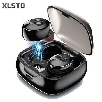 

True IPX5 Waterproof TWS Wireless Bluetooth Earphone mini Sport Earbuds Stereo Sound 8D Earphones with Charging Box LED display
