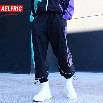 

Aelfric Color Block Patchwork Reflective Trousers Women Harajuku Hip Hop Streetwear Sweatpants Casual Joggers Harem Cargo Pants