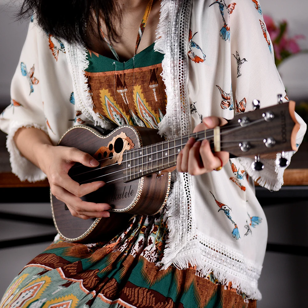 Ammoon укулеле 2" Акустическая Ukelele ель укулеле 4 струны гитары ra со встроенным эквалайзером пикап Рождественский подарок