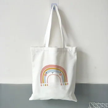 

Tote Bag Canvas Handbag Shopping Bag Text DIY illustration Daily Use Custom Print Logo Eco Reusable Recycle